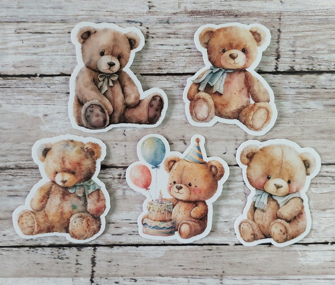 Sunny Decals Fabric Wall Decals – Set Of 3 Teddy Bears With Bubbles | Repositionable, Non-Toxic, Made In USA